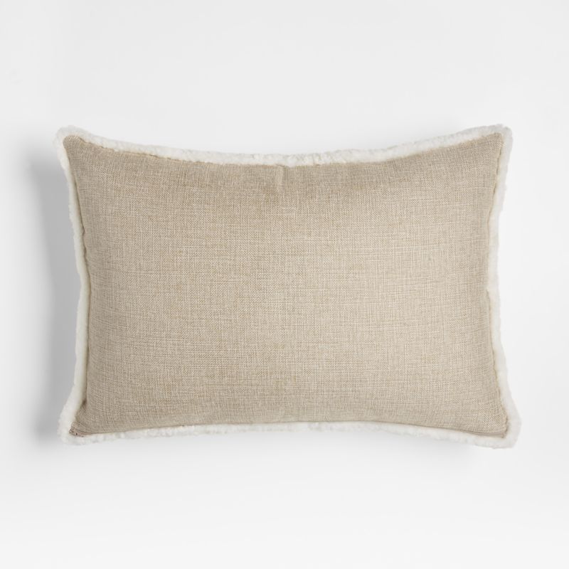 Malmo Shearling 22"x15" Ivory Throw Pillow with Down-Alternative Insert - image 4 of 7