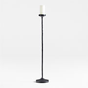Maloy Black Metal Floor Pillar and Taper Holder 37"