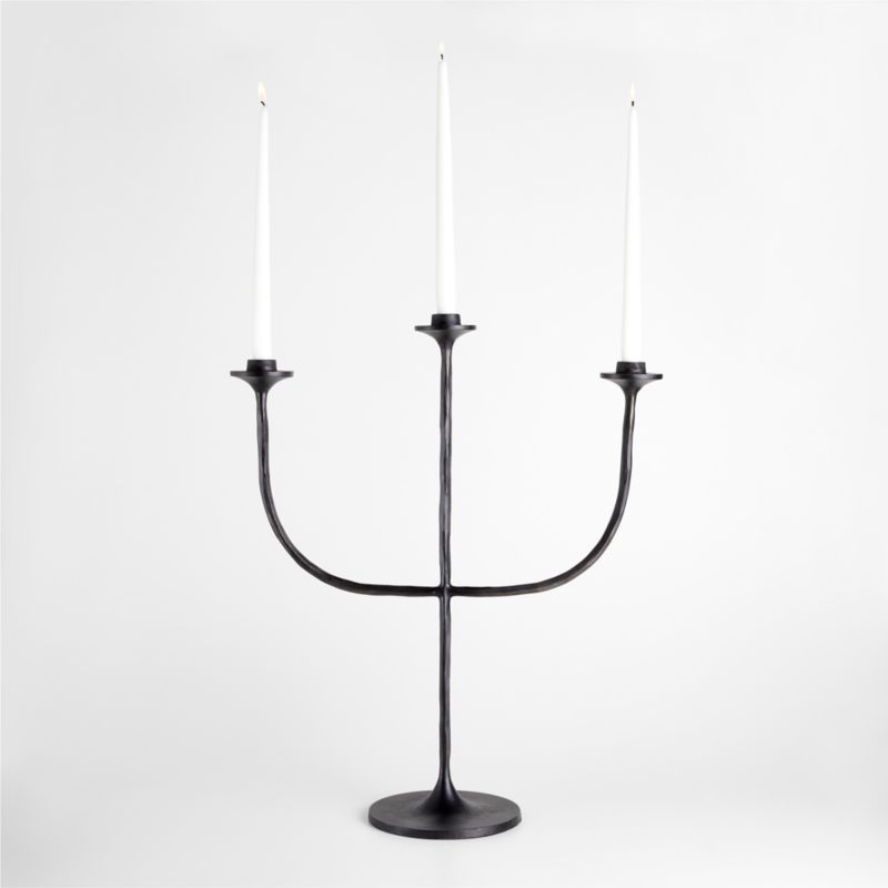 Maloy Black Metal Trident Candelabra - image 0 of 7