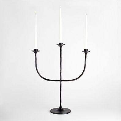 View Maloy Black Metal Trident Candelabra details
