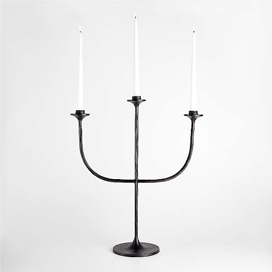 Maloy Black Metal Trident Candelabra