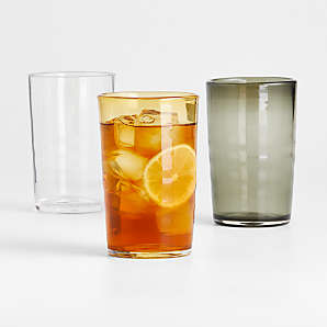Duralex Prisme 17.5 oz Clear Tempered Glass Tumbler Drinking Glasses, Set of 6