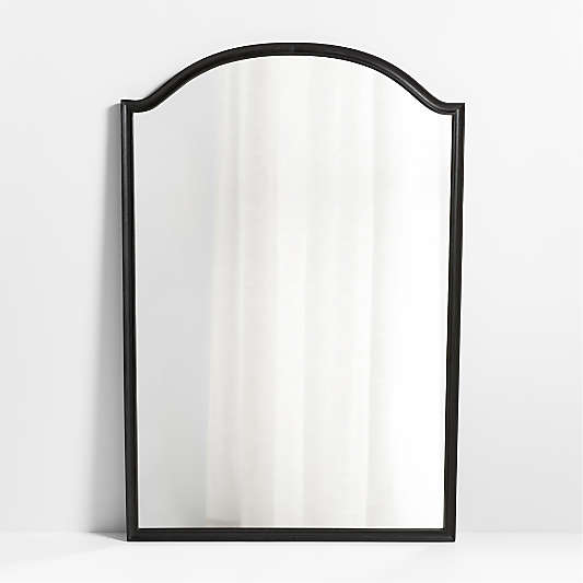Manor Black Wood Wide Floor Mirror 74"x51"