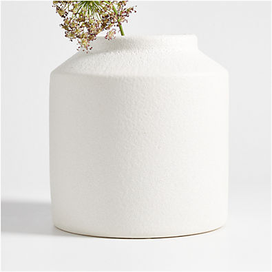 View Manor Textured White Vase 11" details