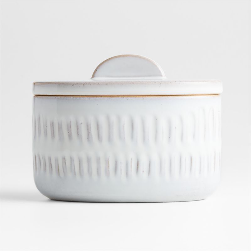 Marah White Ceramic Canister