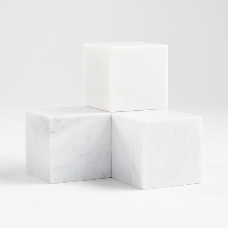 Blocks Marble Bookend + Reviews | Crate & Barrel