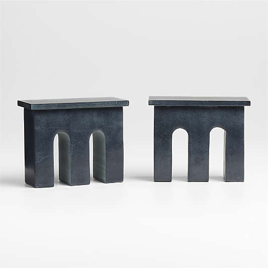 Pillar Marble Bookends, Set of 2