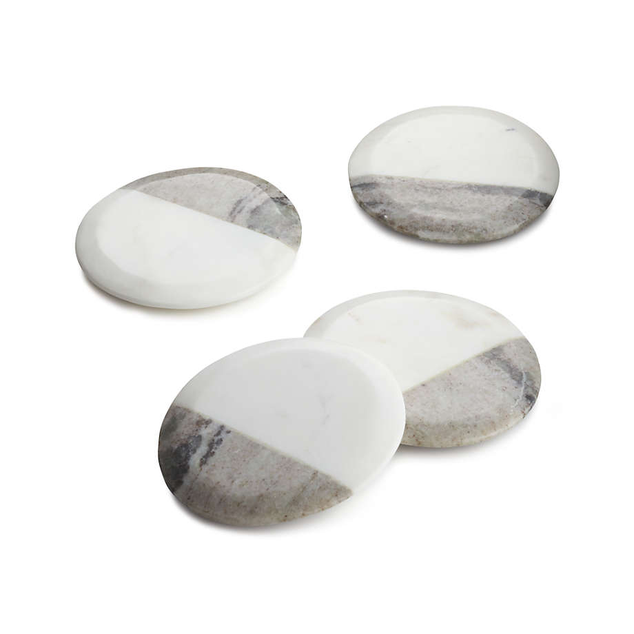 Southern Living Marble Round Coasters, Set of 4