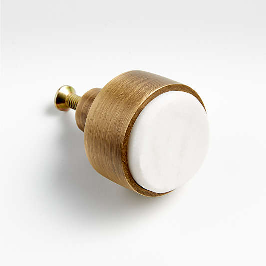 Marble Inlay Brushed Nickel Knob