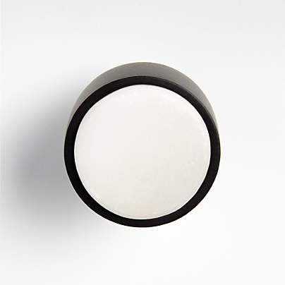 Marble Inlay Matte Black Knob