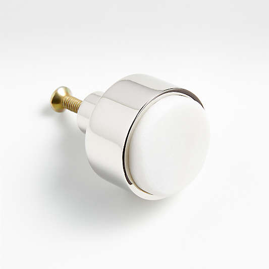 Marble Inlay Polished Nickel Knob