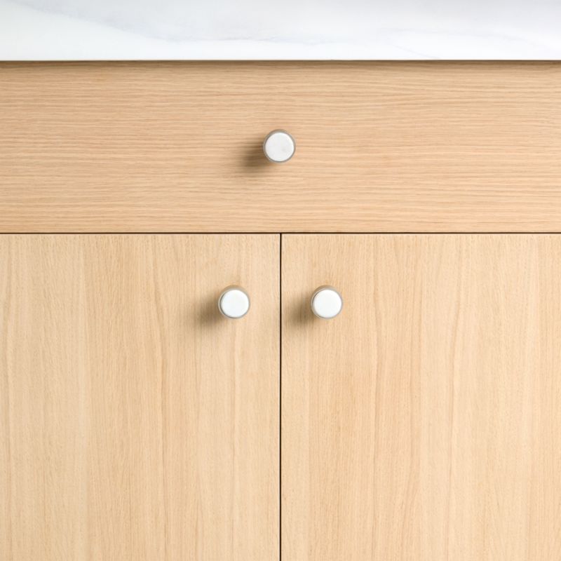 Marble Inlay Brushed Nickel Knob