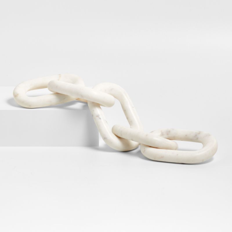 White Marble Links Decorative Chain - image 0 of 7