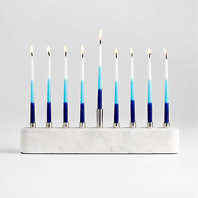 View White Marble Menorah details
