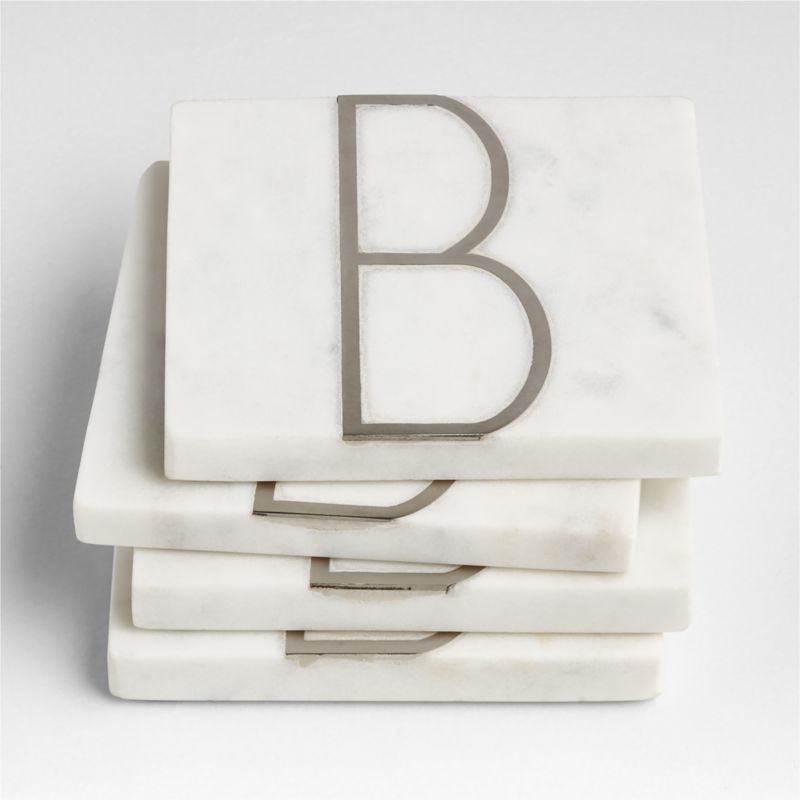 Marble "B" Monogram Coasters, Set of 4 - image 2 of 4