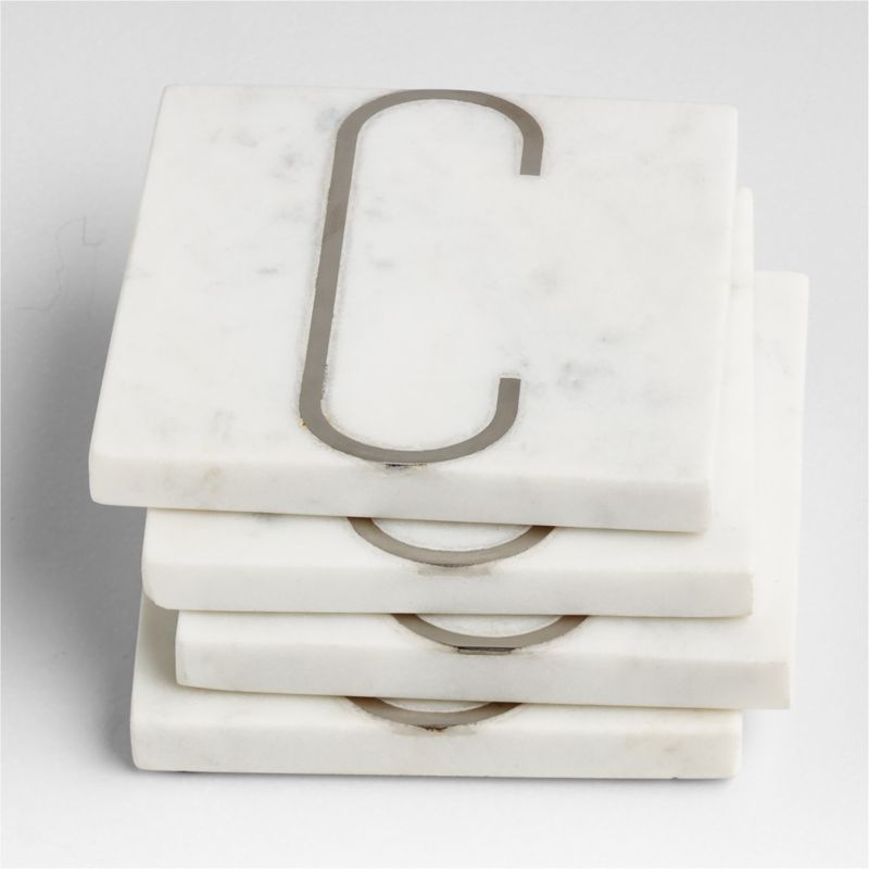 Marble "C" Monogram Coasters, Set of 4 - image 1 of 3