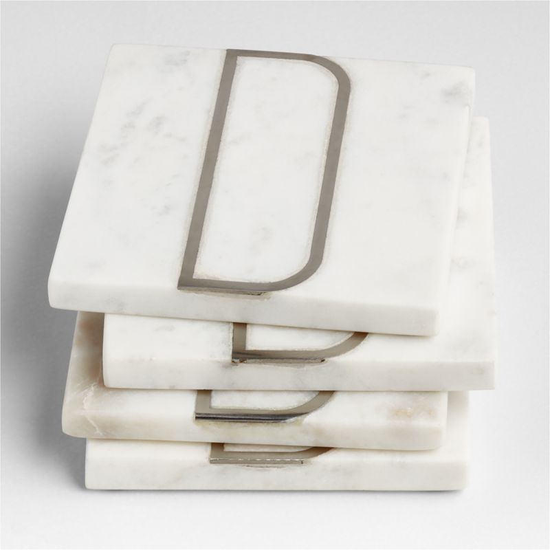 Marble "D" Monogram Coasters, Set of 4 - image 3 of 4