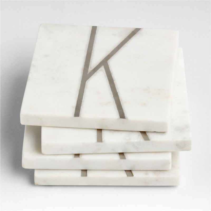 Marble "K" Monogram Coasters, Set of 4 - image 2 of 4