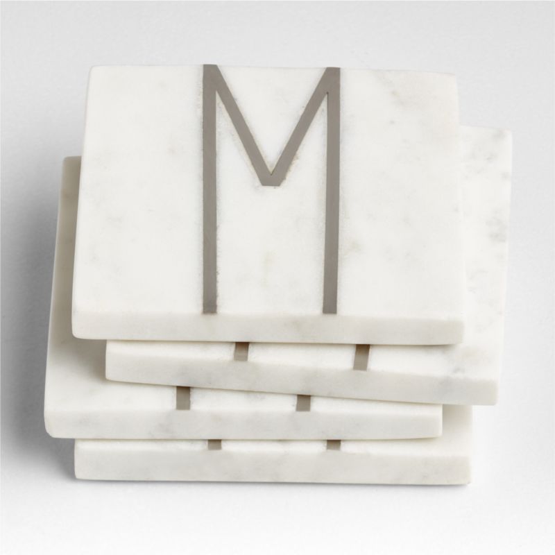 Marble "M" Monogram Coasters, Set of 4 - image 2 of 4