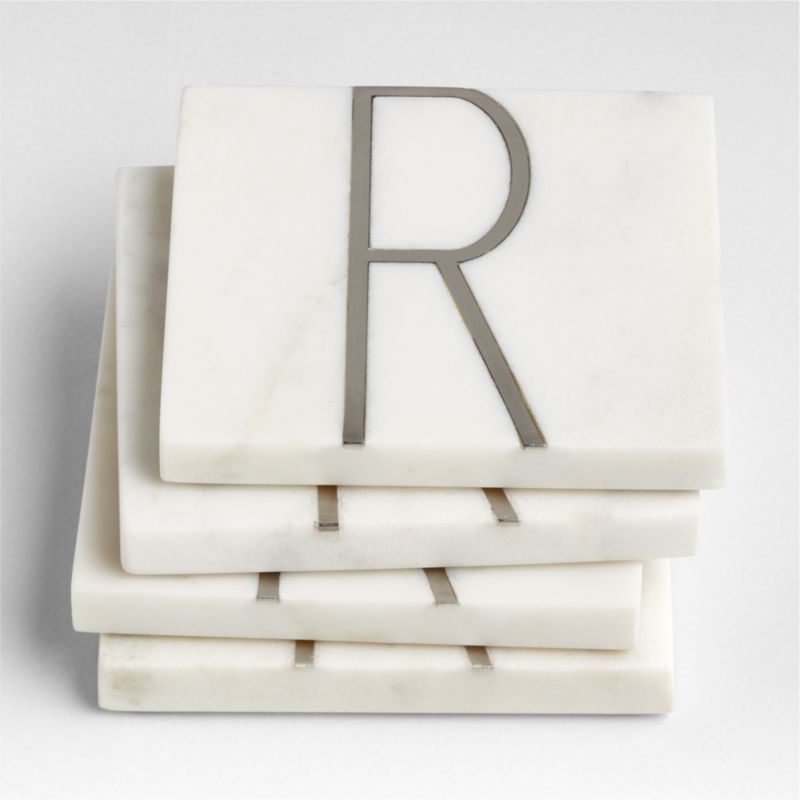 Marble "R" Monogram Coasters, Set of 4 - image 3 of 4