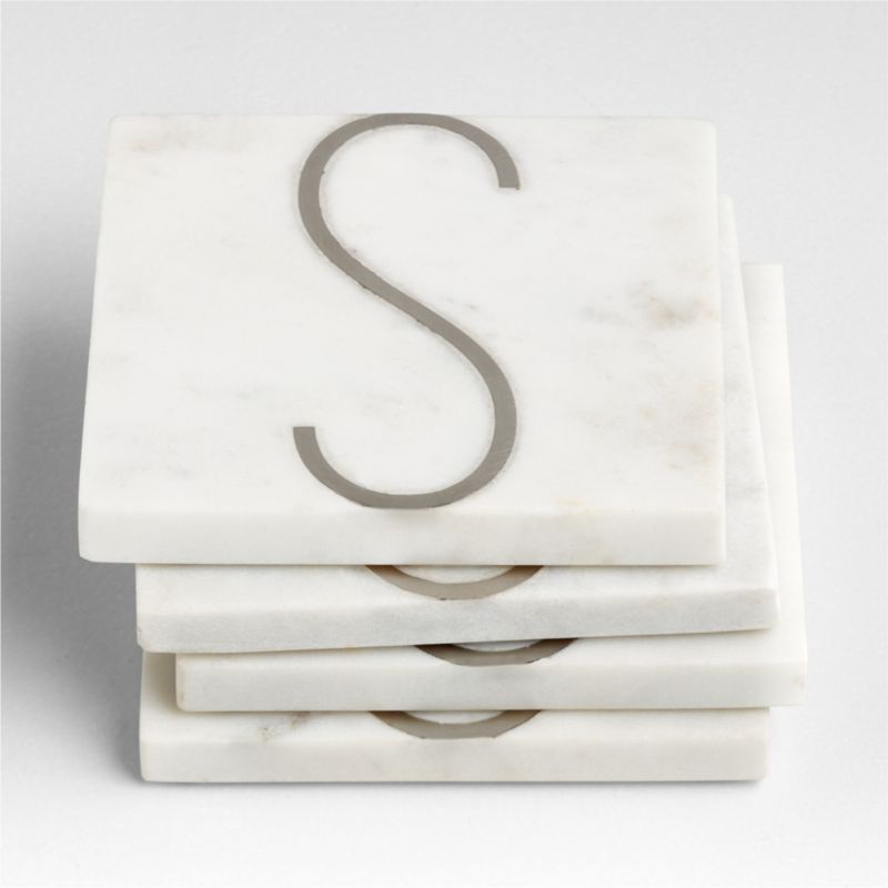 Marble "S" Monogram Coasters, Set of 4 - image 2 of 4