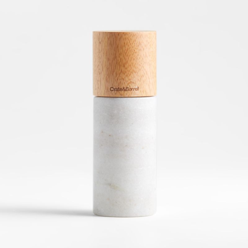 Marble and Wood Pepper Mill + Reviews | Crate & Barrel