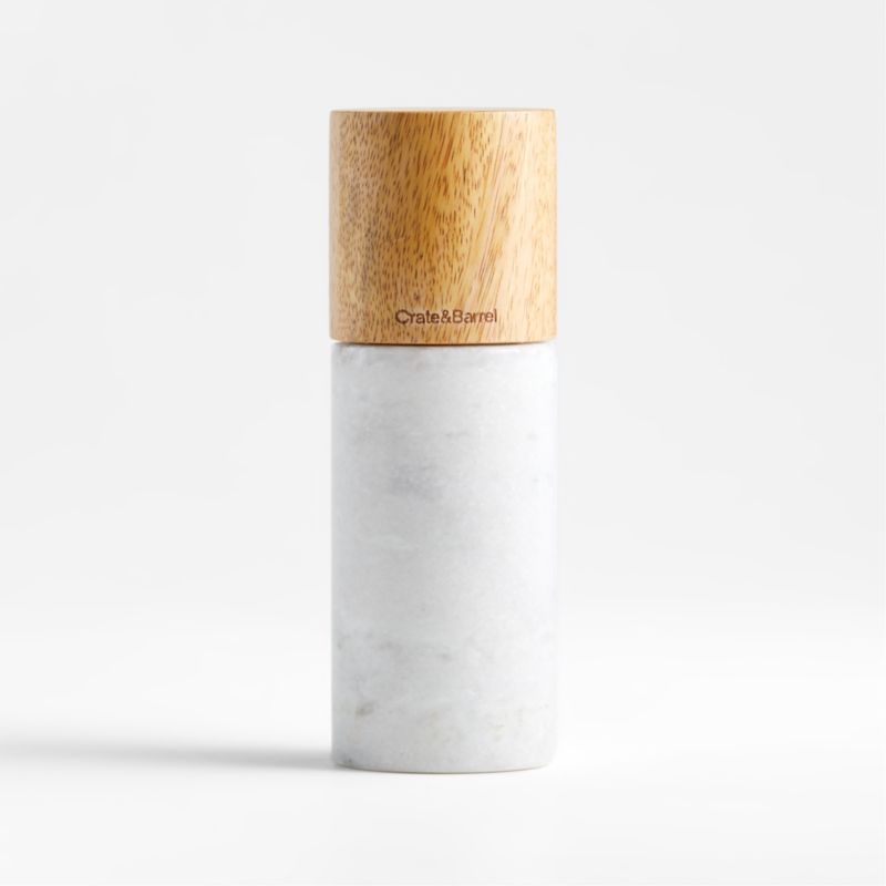 Marble and Wood Salt Mill + Reviews | Crate & Barrel