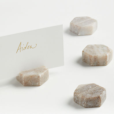 View Marble Place Card Holders/Cheese Markers, Set of 4 details