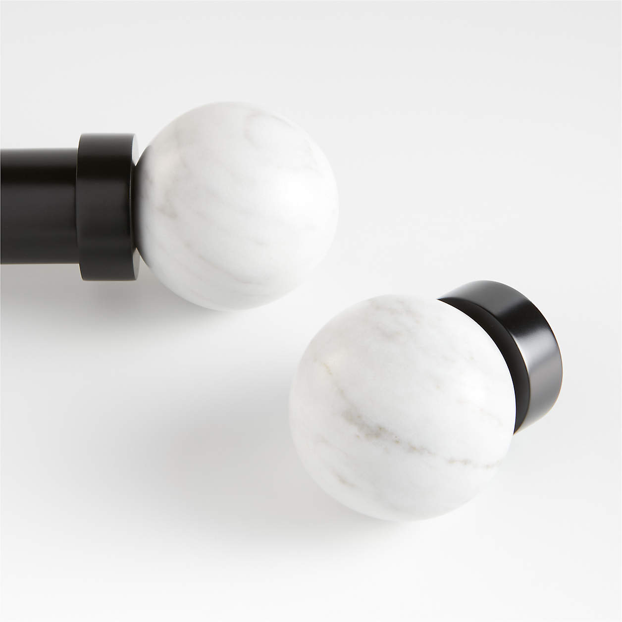Large Black Marble Round Curtain End Cap Finials, Set of 2 + Reviews