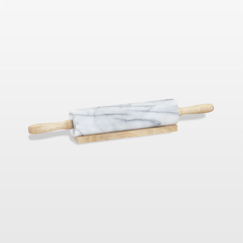 Crate & Barrel Wood Rolling Pin with Measuring Rings + Reviews