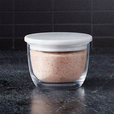 View Olde Thompson Marble Salt Cellar with Pink Salt details