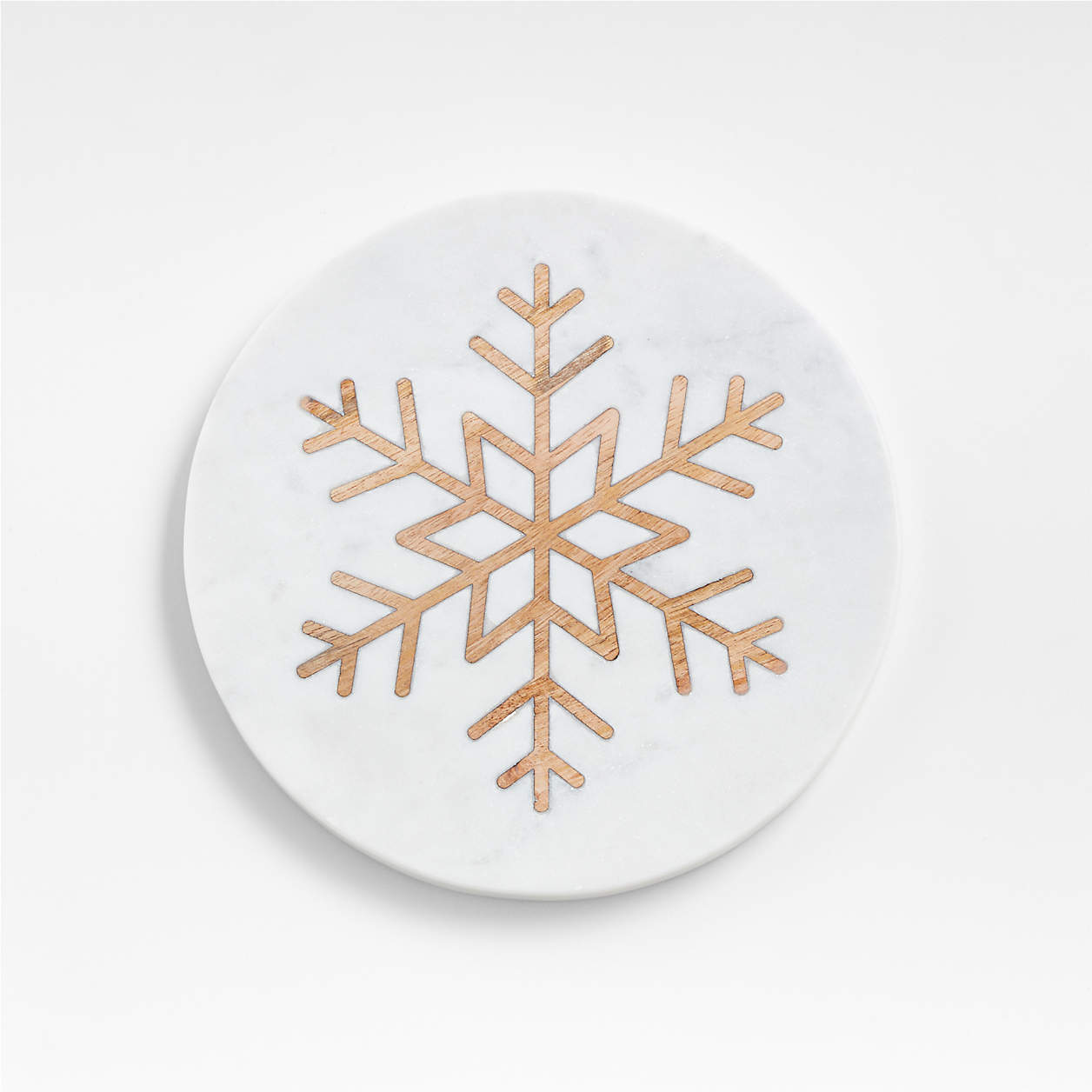Marble and Wood Snowflake Trivet + Reviews | Crate & Barrel