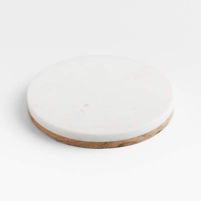 Marble and Wood Trivet