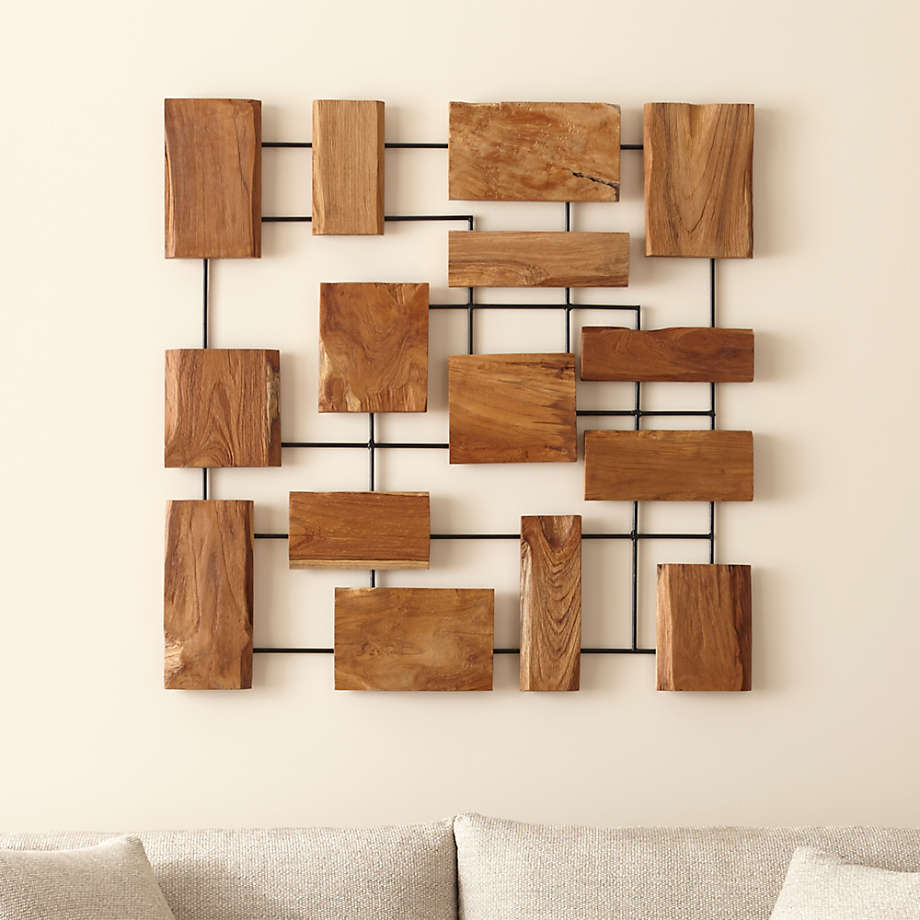 Marcel' Teak Wood Wall Art 38.75x1.75 + Reviews