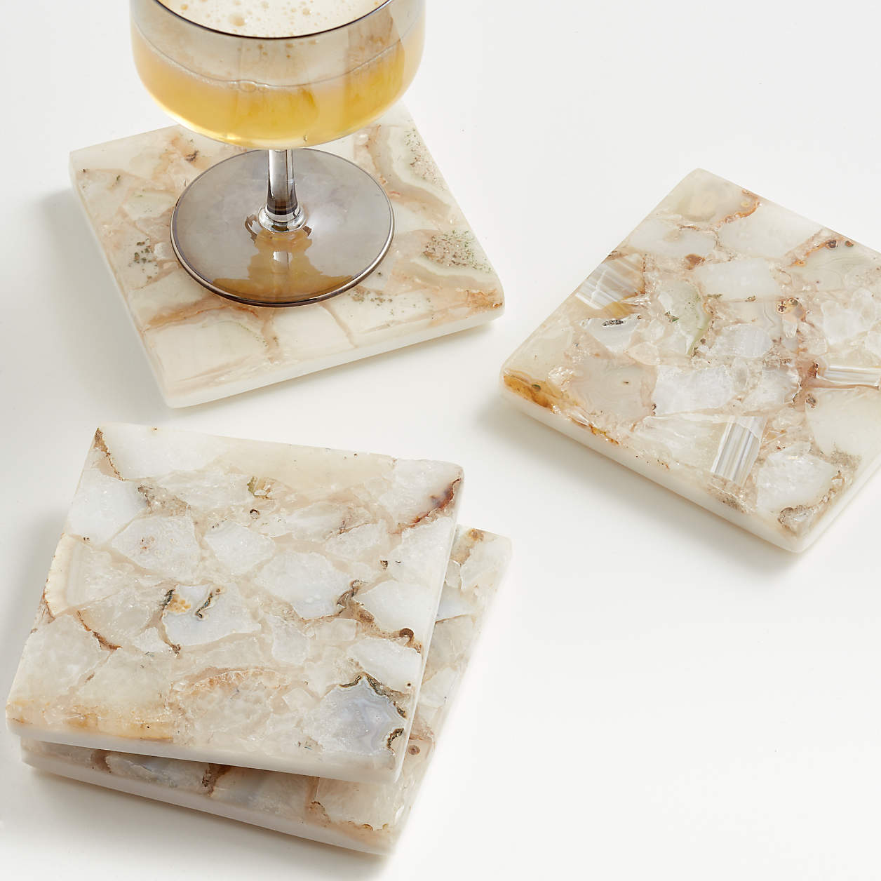 Marcella Agate Coasters, Set of 4 + Reviews Crate & Barrel