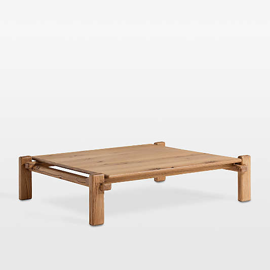 Marcia Brown Oak Wood 54" Square Coffee Table
