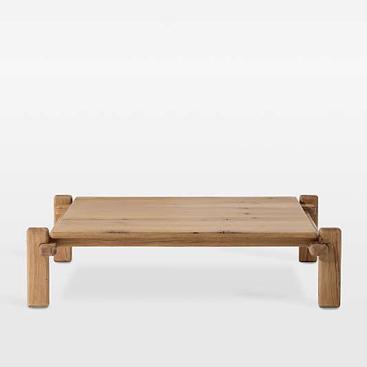 Marcia Brown Oak Wood 54" Square Coffee Table