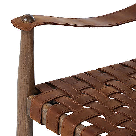 Marek Wood and Leather Accent Chair