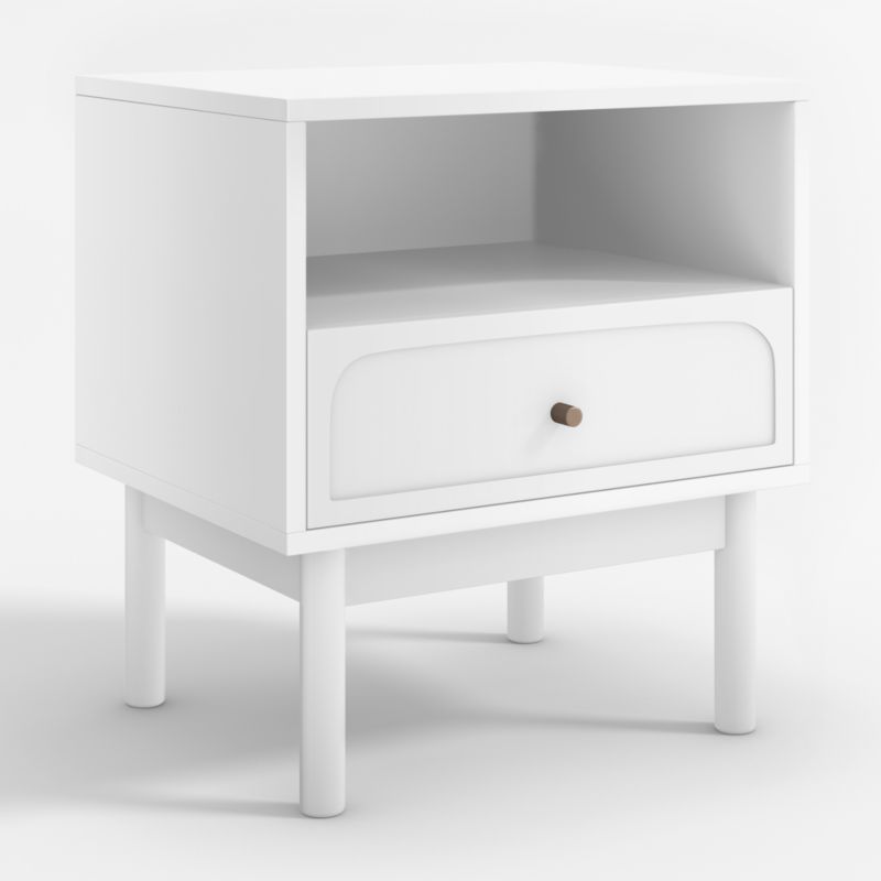 Maren White Wood Nightstand with Drawer - image 4 of 8