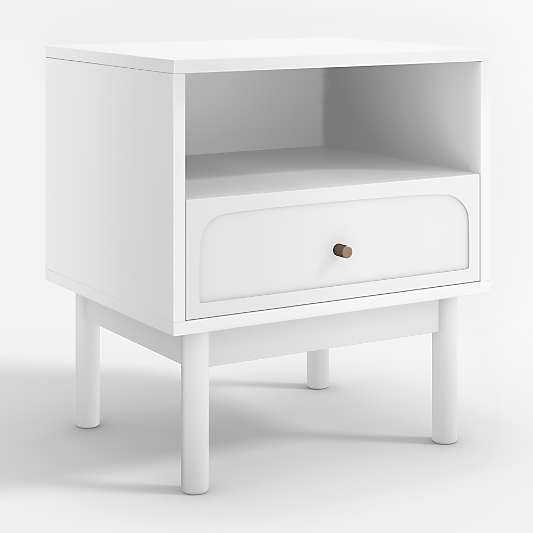 Maren White Wood Nightstand with Drawer