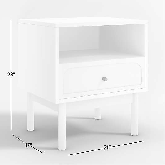 Maren White Wood Nightstand with Drawer