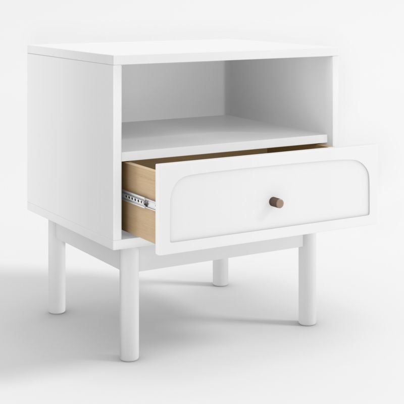 Maren White Wood Nightstand with Drawer - image 5 of 8