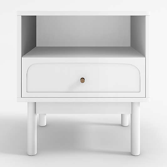 Maren White Wood Nightstand with Drawer