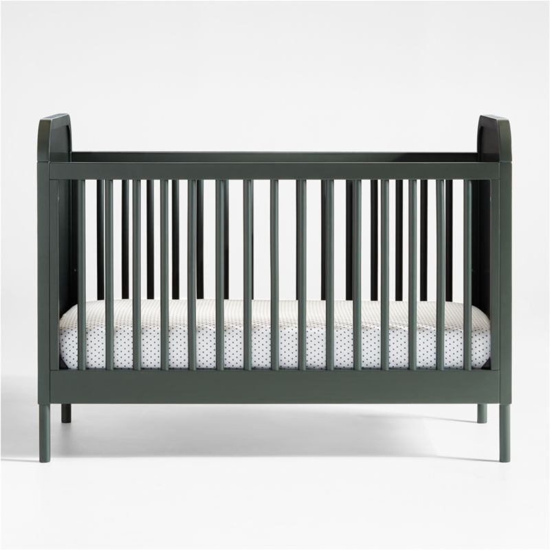 Maren Olive Green and Cane Convertible Baby Crib Reviews Crate Kids