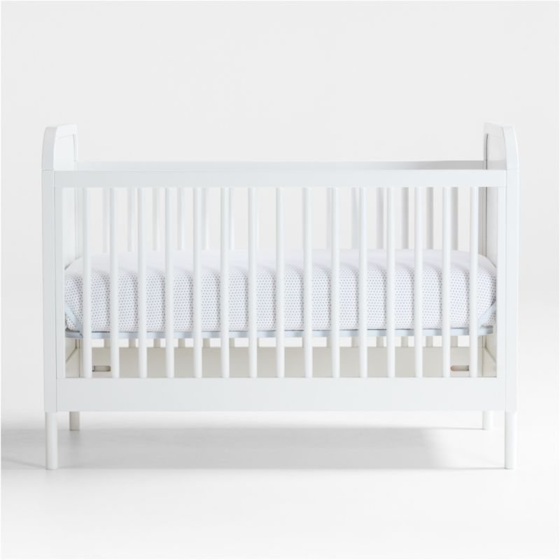 Maren White and Cane Convertible Baby Crib