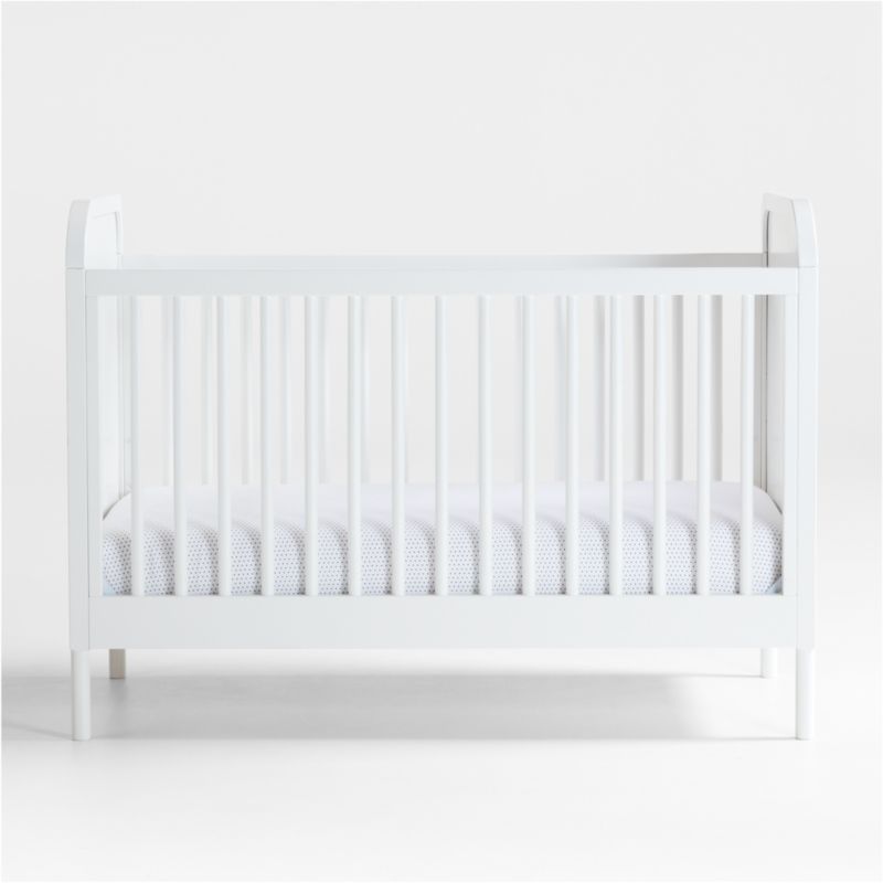 Maren White and Cane Convertible Baby Crib