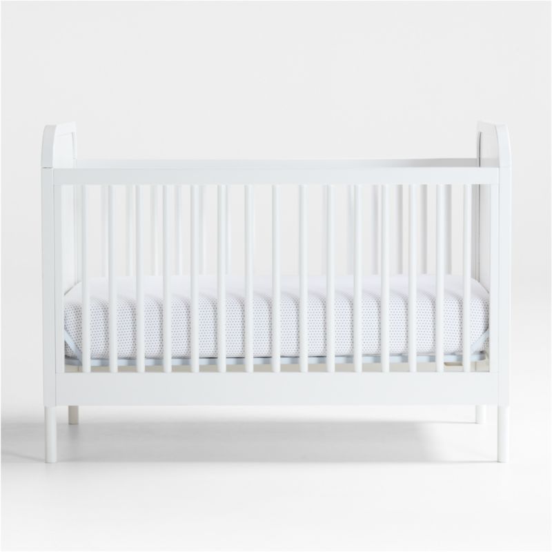 Maren White and Cane Convertible Baby Crib