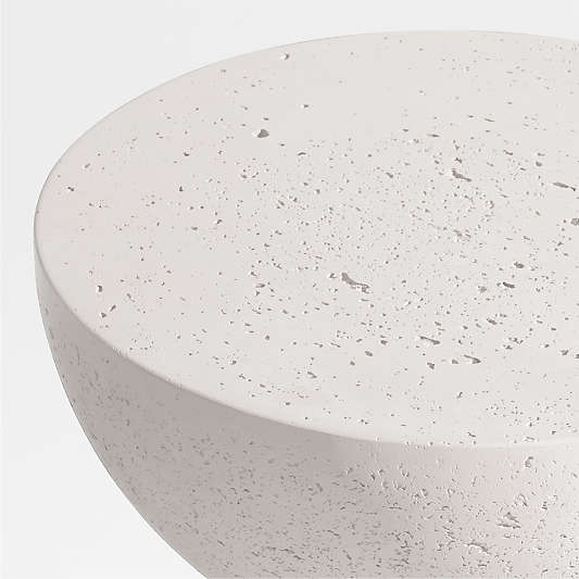Marfa White Concrete 18" Outdoor Side Table