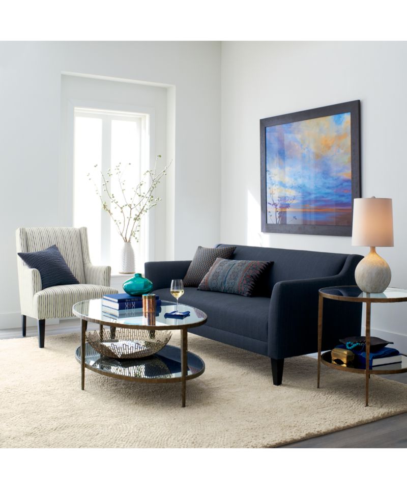 Clairemont Metal and Glass 48" Oval Coffee Table with Shelf - image 5 of 16