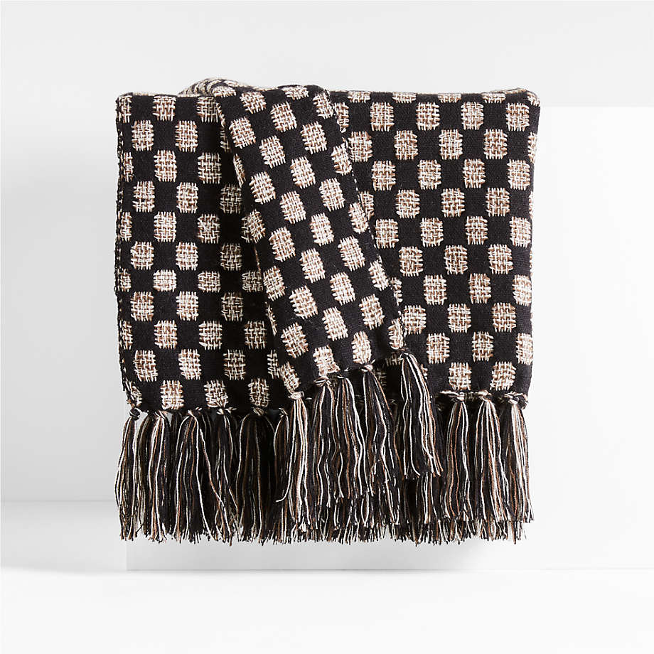Margra 70"x55" Dotted Woven Throw Blanket + Reviews Crate and Barrel